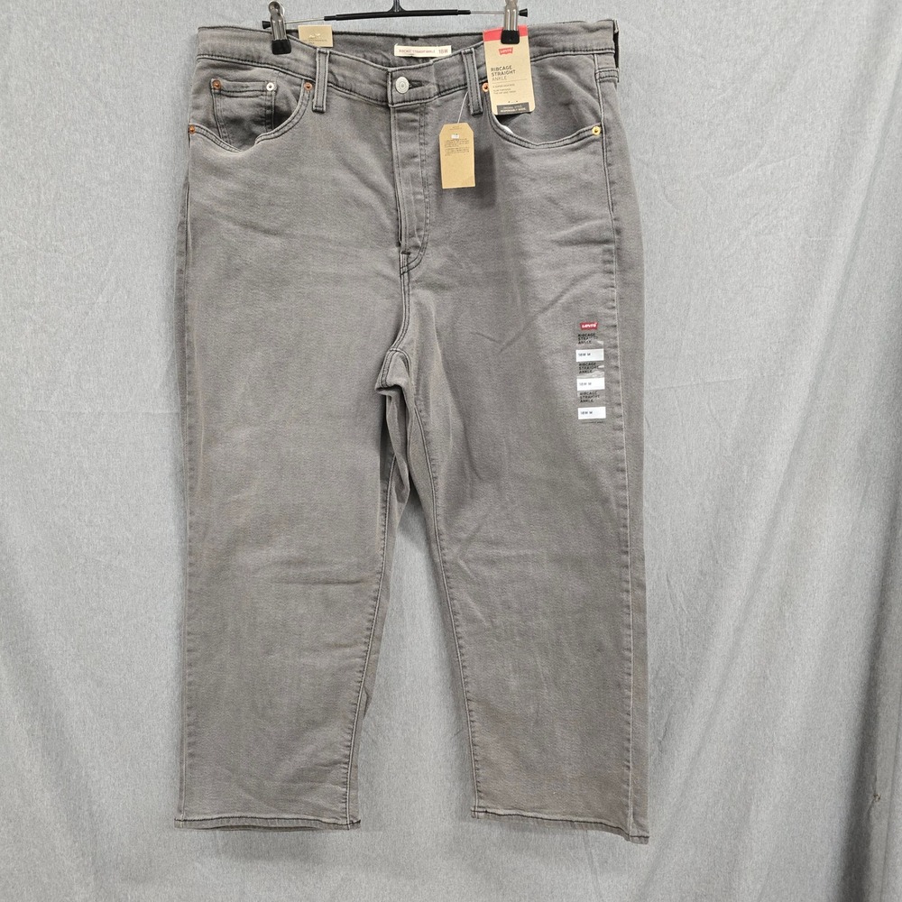 Levis Ribcage Straight Ankle jeans M Grey Super High Rise 38843-0014